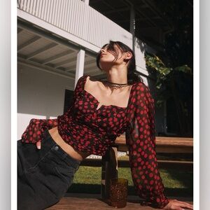 FREE PEOPLE | BNWT Parker top in red | size medium
